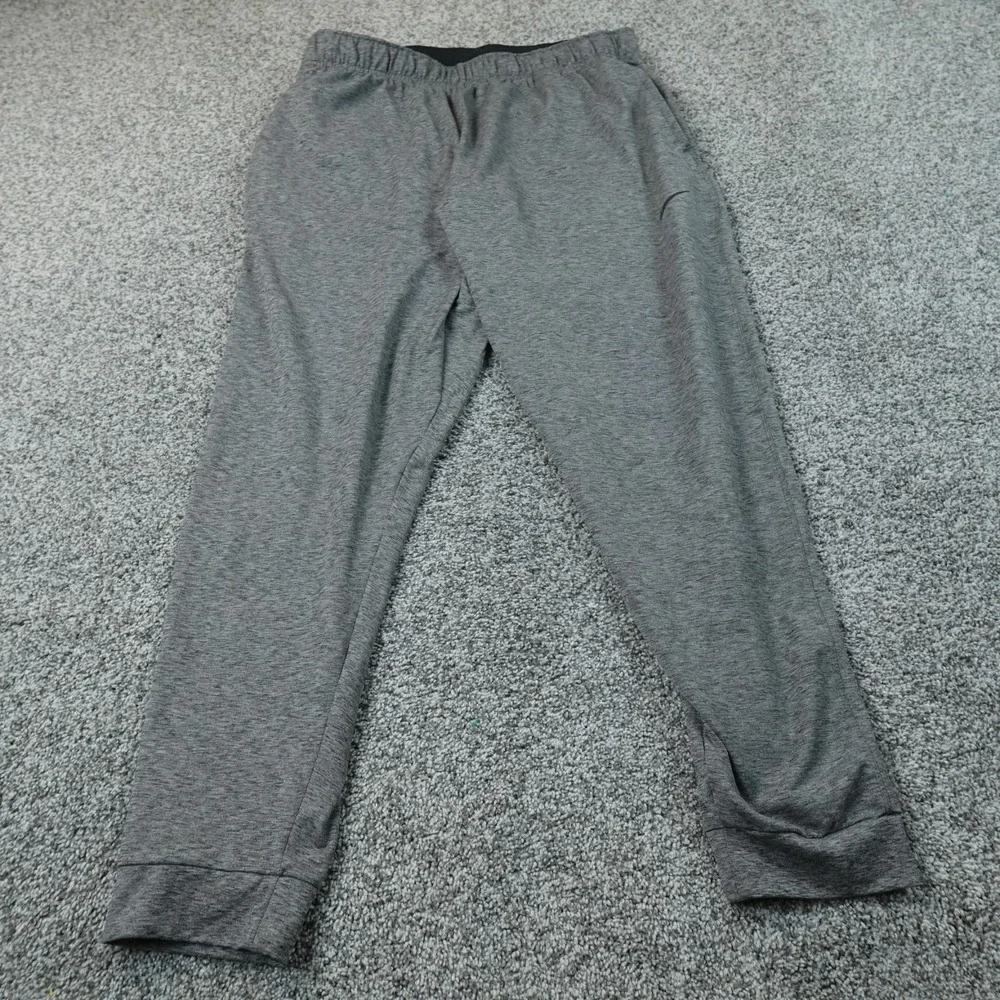Nike Pants Mens 2XL Gray Yoga Dri Fit Swoosh Jogger Sweatpants Workout Gym Run